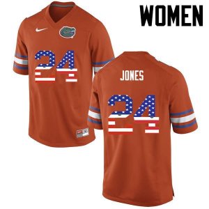 Women's Florida Gators #24 Matt Jones NCAA Nike Orange USA Flag Fashion Authentic Stitched College Football Jersey ALW2062FC